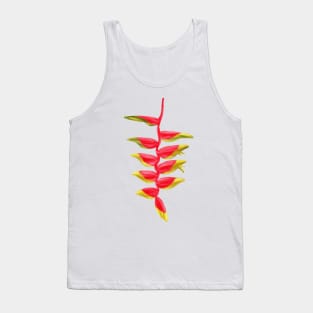 Red & Yellow Heliconia, Lobster-claws Digital Art Tank Top